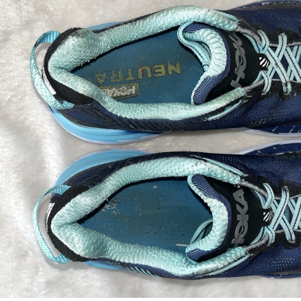 Hoka‎ One One Bondi 5 Womens 9.5 Blue Lace Up Athletic Running Shoes Sneakers. - Picture 8 of 16